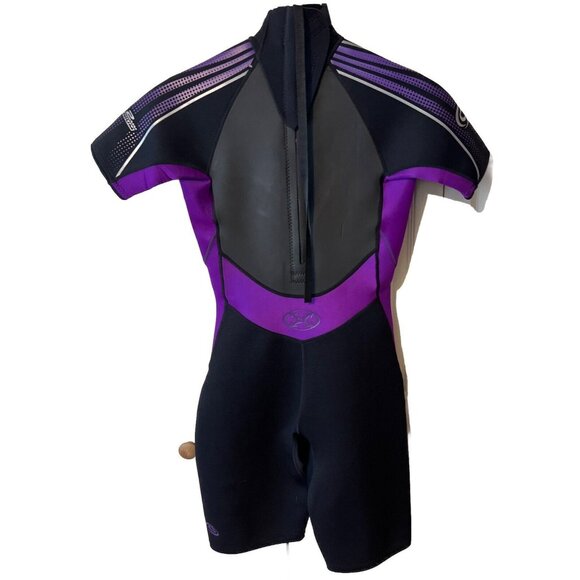 Gotcha Women’s Shorty Wetsuit Size 9/10 S Titanium 2.2. Metalite TI Chest Panel - Picture 2 of 9